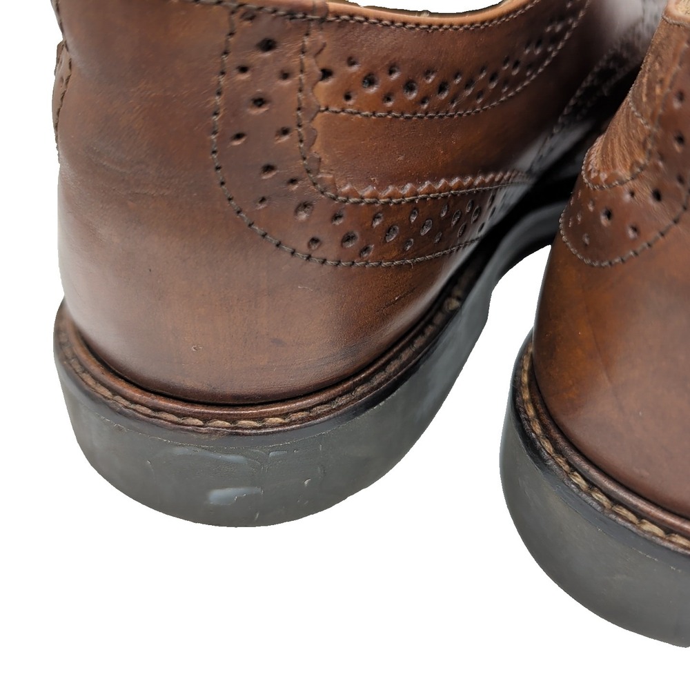 Donald PLINER Ramsey Brogue OXFORDS Brown Leather Wing Tip Dress Shoes Mens Sz 9 - Picture 10 of 12